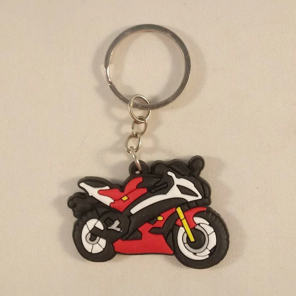 Men's Silver Chibi Doraemon Cat Robot Batman Mini Motorcross Keychain Key Ring 3